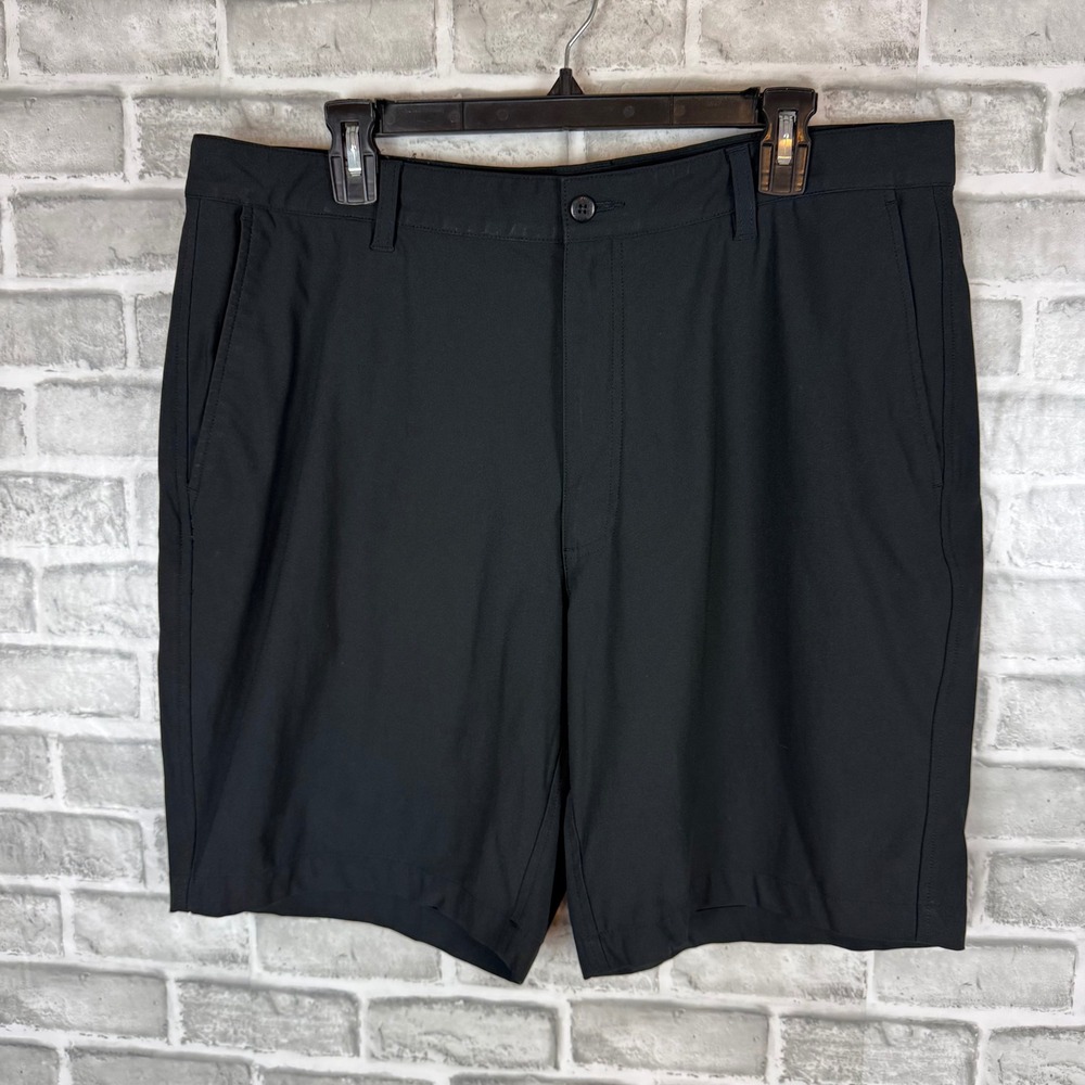 FootJoy Men Performance Golf Shorts Black 38 x 9" Stretch Flat Front Lightweight